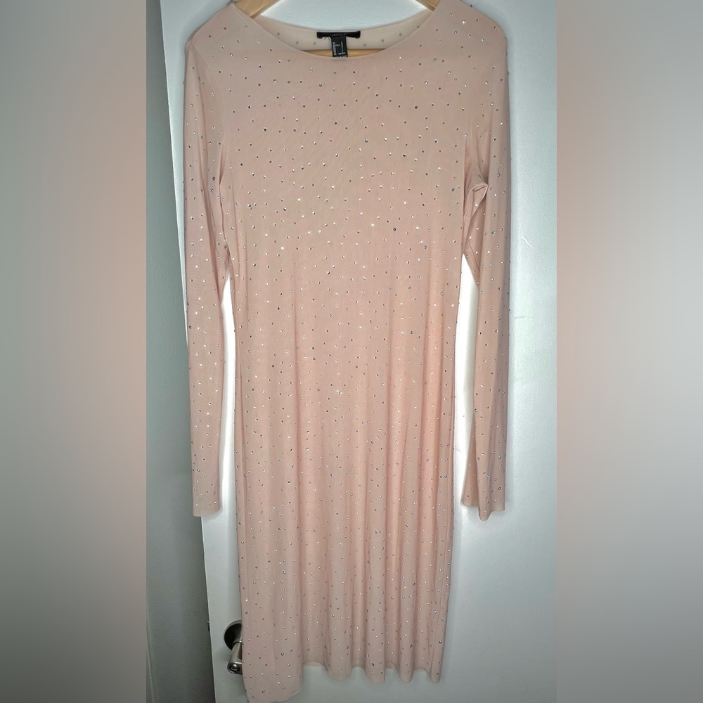 Mesh mini rhinestone dress